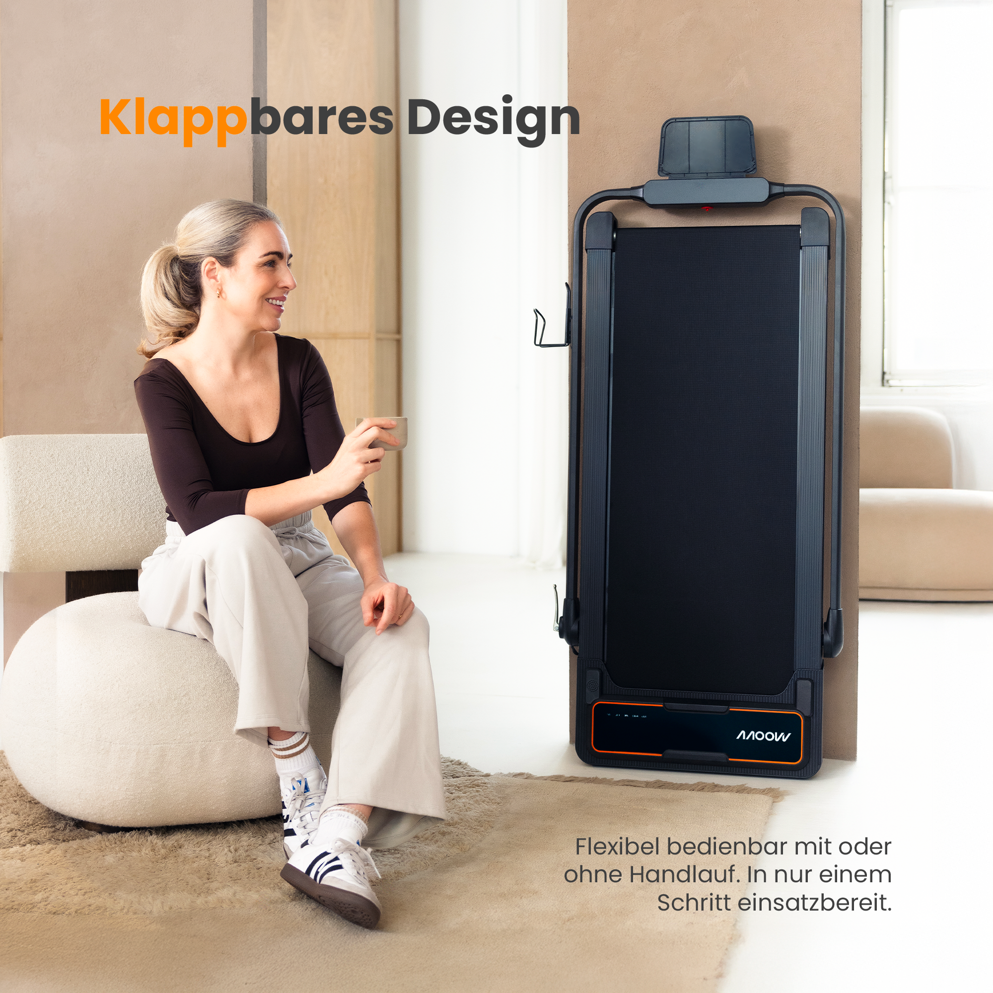 Moovv SmartStep Pro v3 Incline - Laufband mit Steigung (6 %), 1–12 km/h