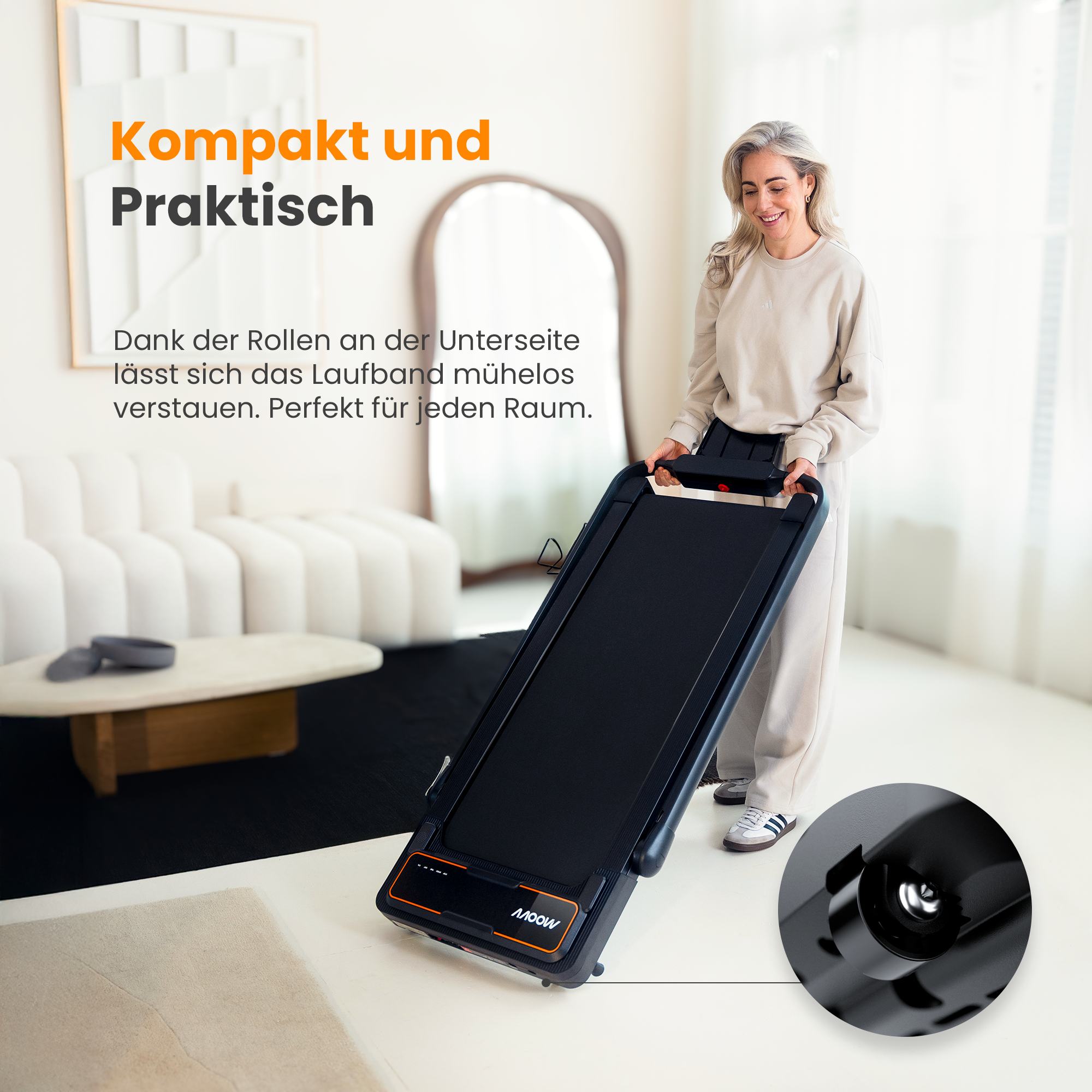 Moovv SmartStep Pro v3 Incline - Laufband mit Steigung (6 %), 1–12 km/h