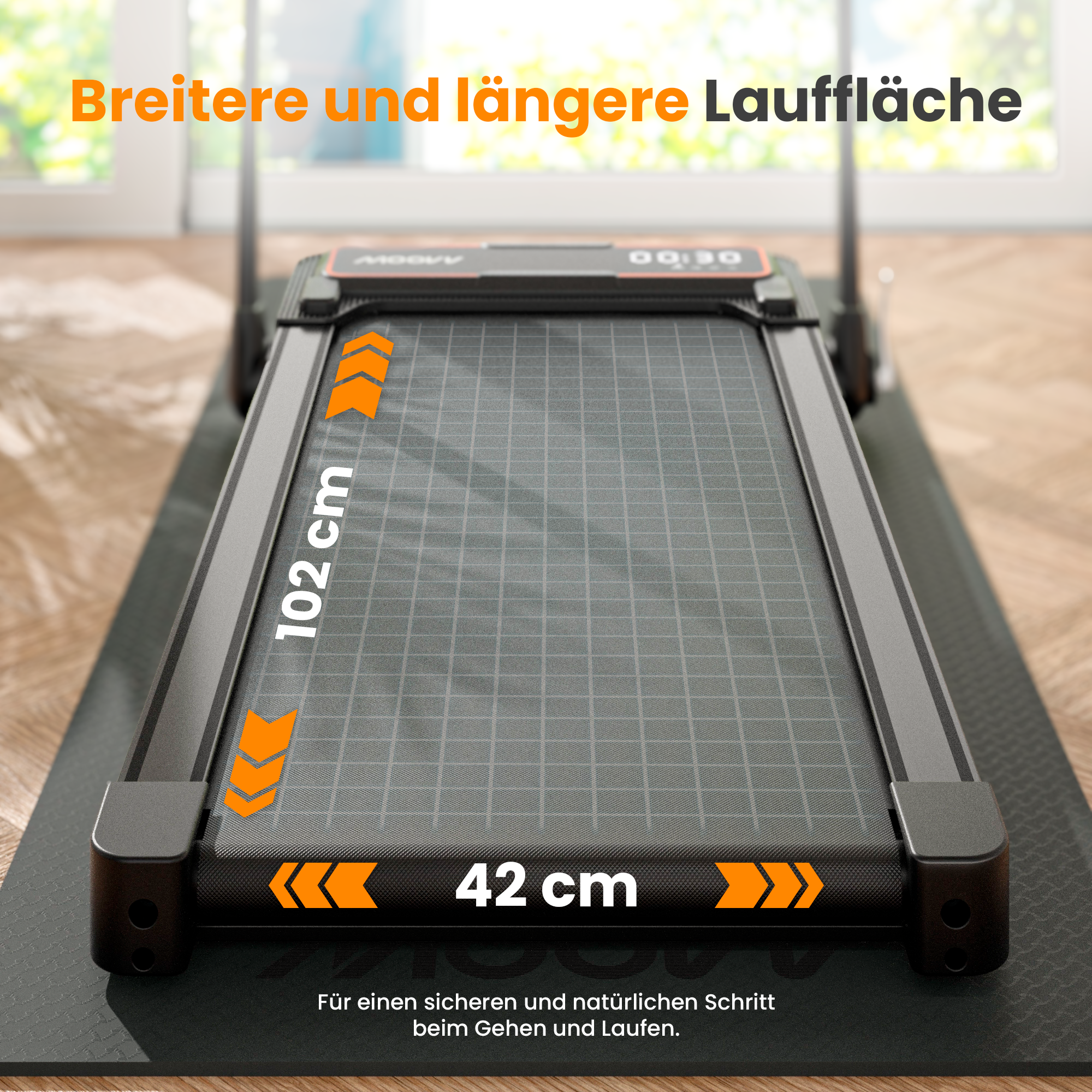 Moovv SmartStep Pro v3 Incline - Laufband mit Steigung (6 %), 1–12 km/h