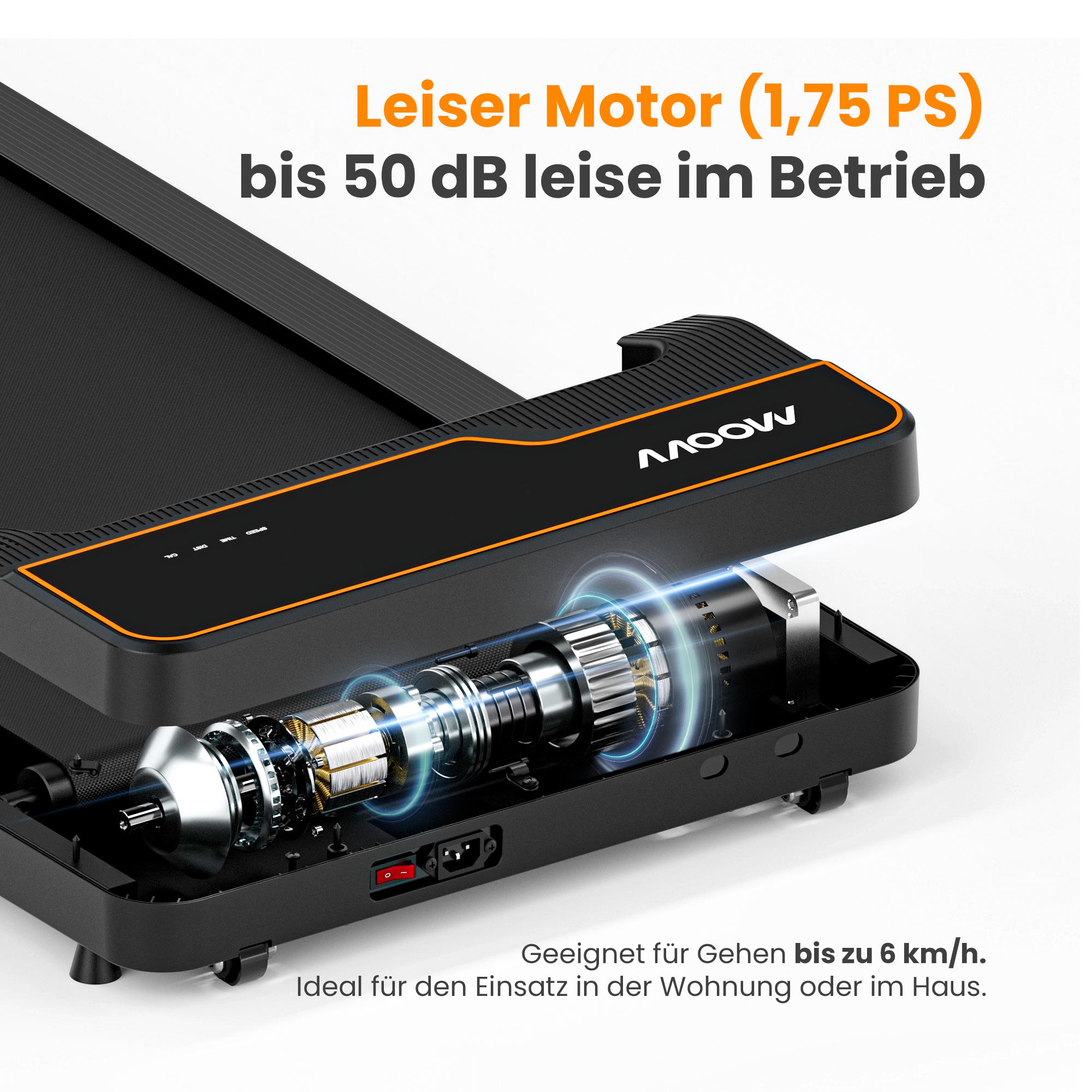 Moovv SmartStep v2 - Walking Pad / kleines Laufband, 1–6 km/h