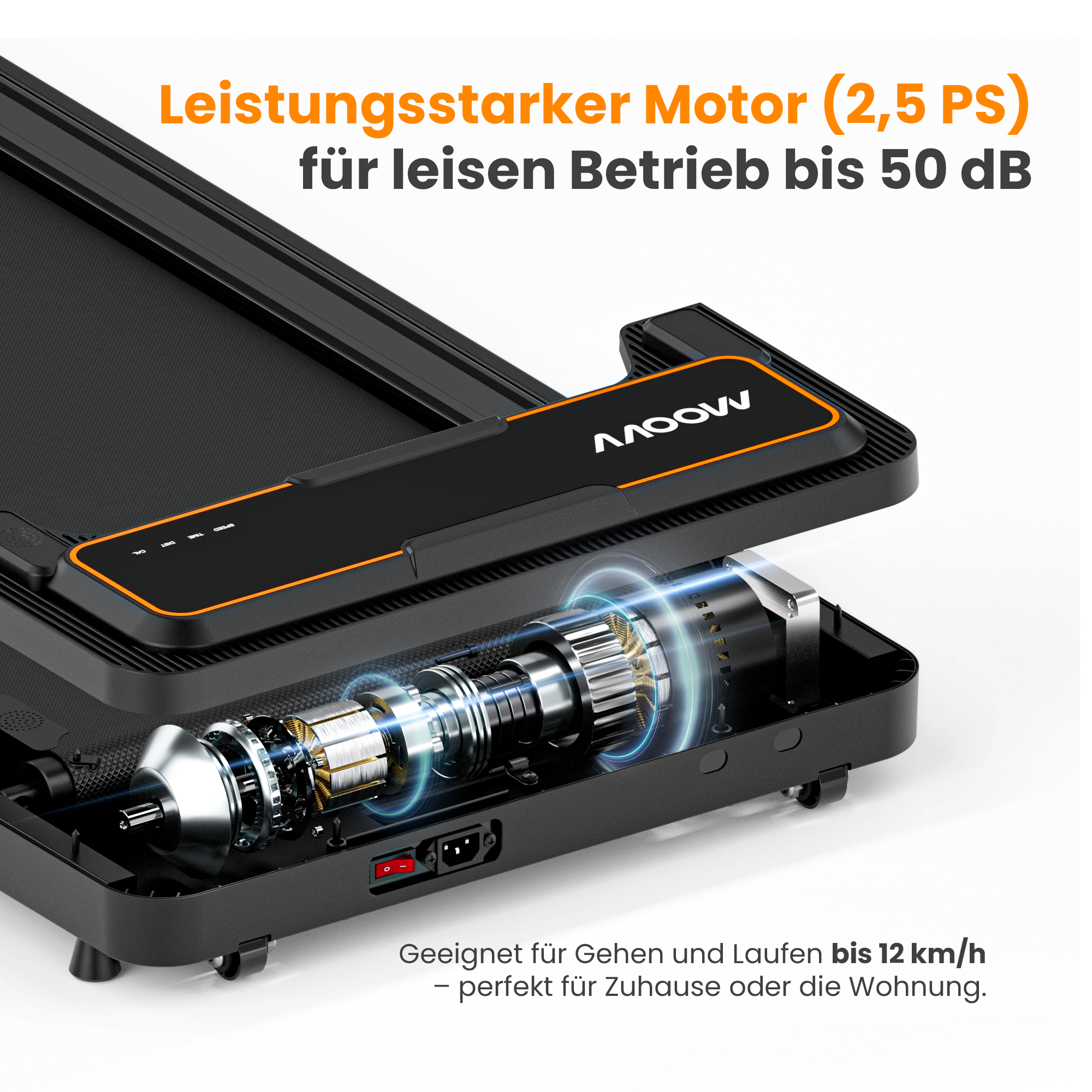 Moovv SmartStep Pro v3 Incline - Laufband mit Steigung (6 %), 1–12 km/h