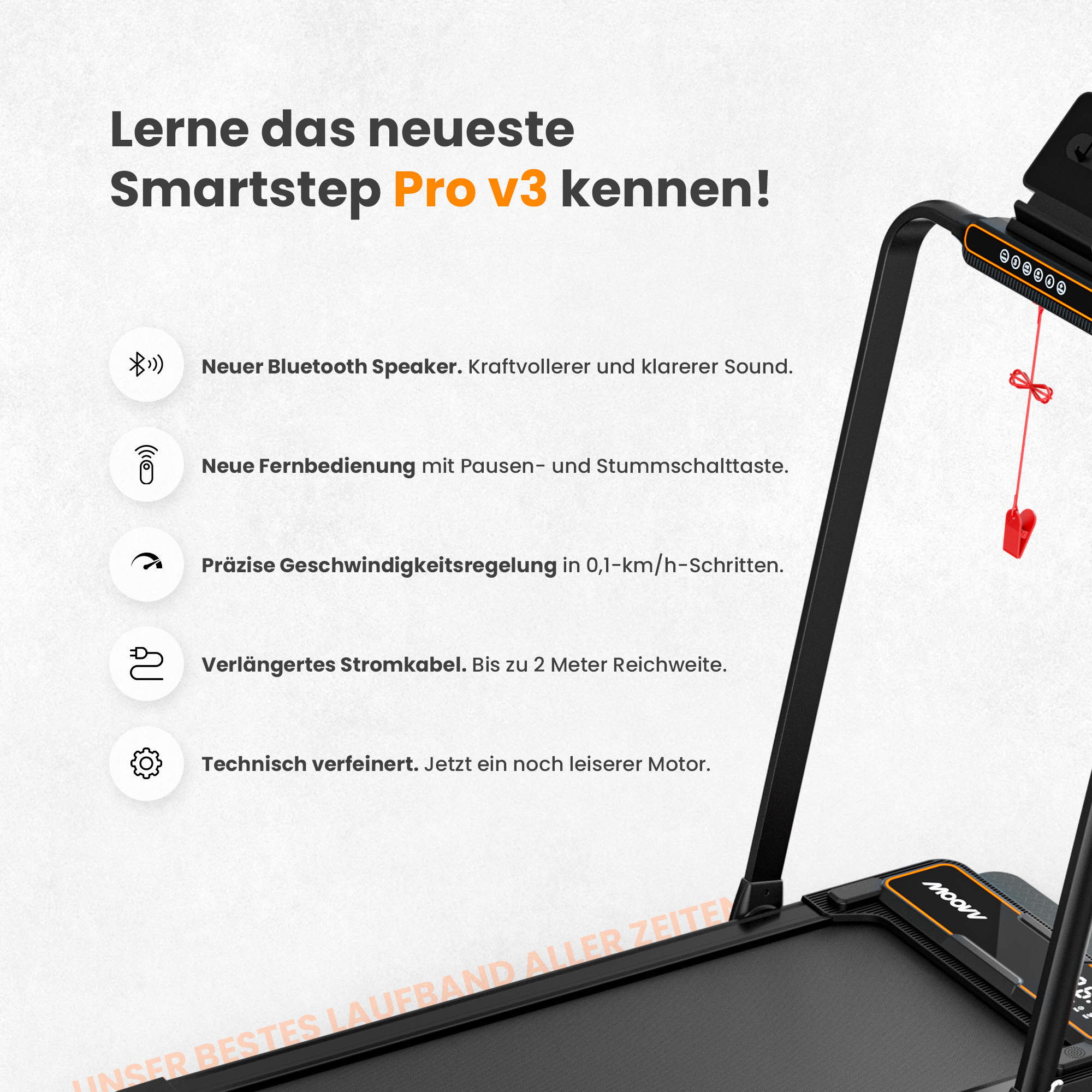 Moovv SmartStep Pro v3 - Laufband klappbar, 1–12 km/h