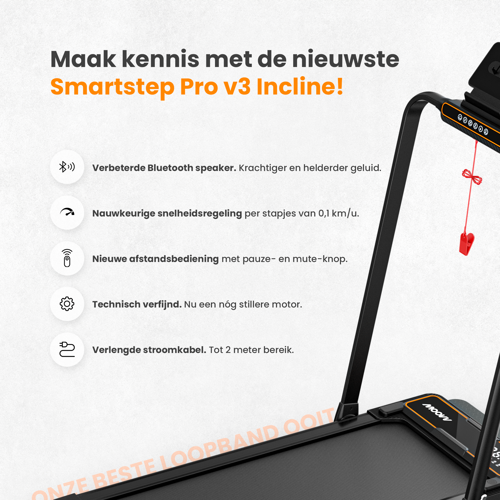 Moovv SmartStep Pro v3 Incline - Klappbares Laufband mit Steigung 1–12 km/h