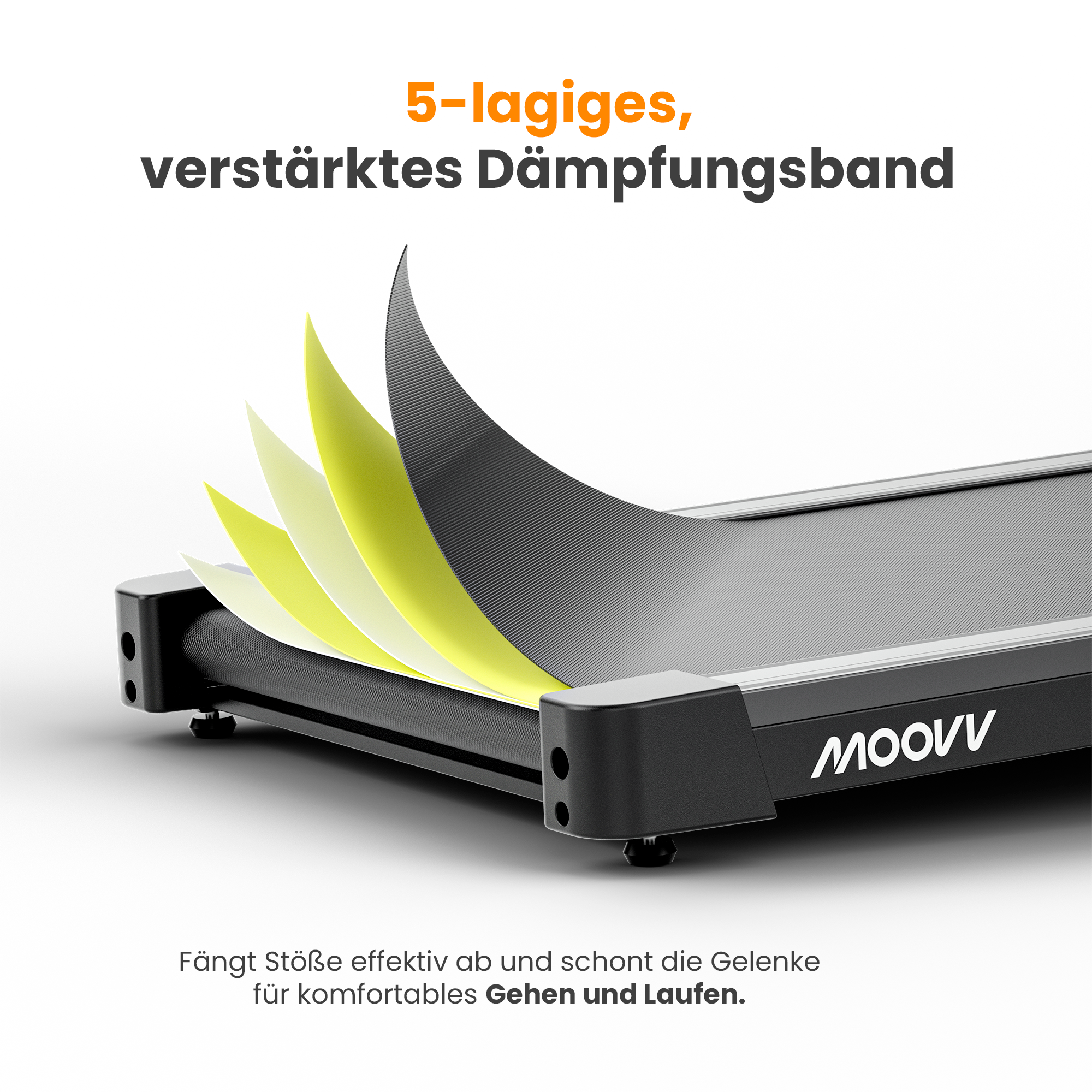 Moovv SmartStep Pro v3 Incline - Laufband mit Steigung (6 %), 1–12 km/h