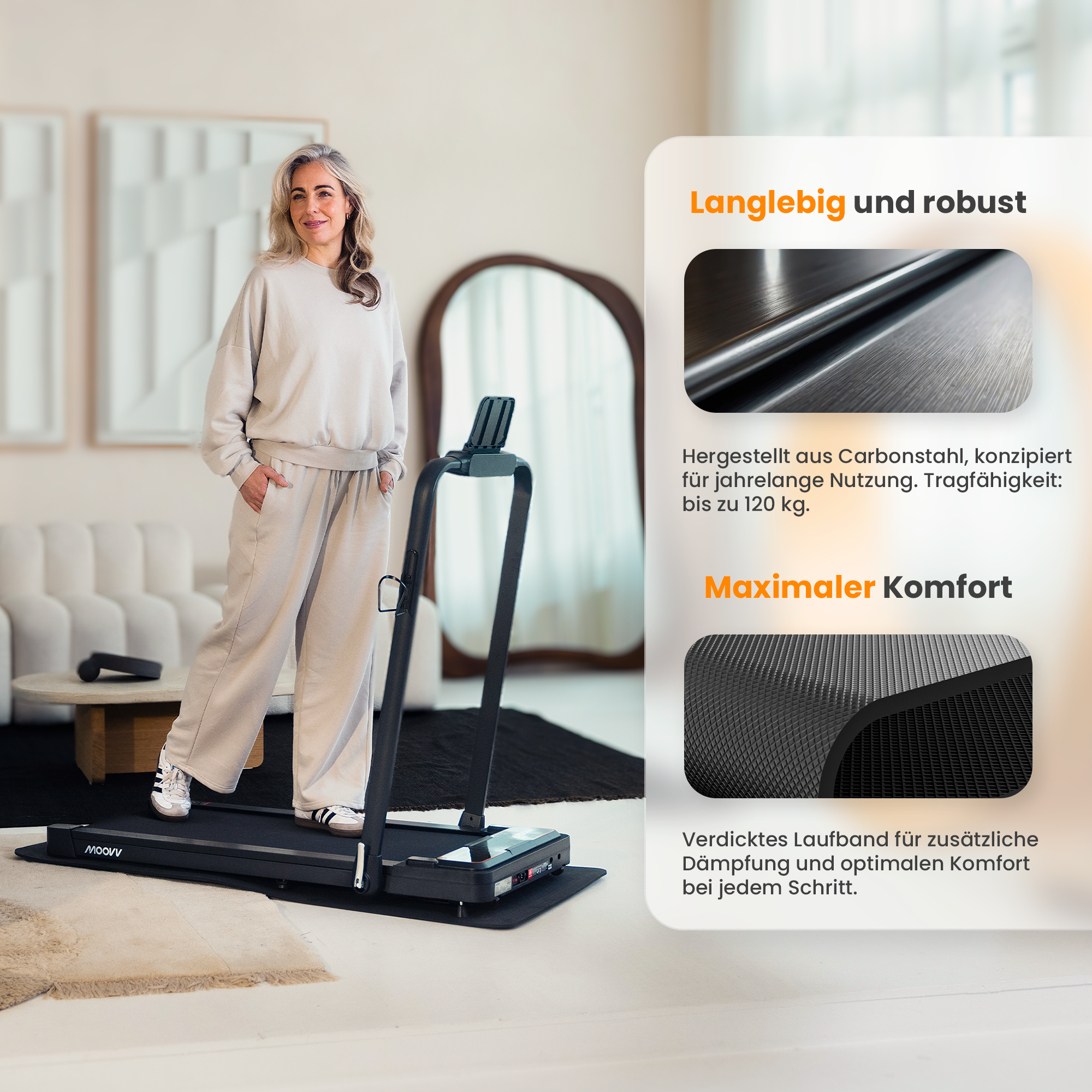 Moovv SmartStep Pro v3 - Laufband klappbar, 1–12 km/h