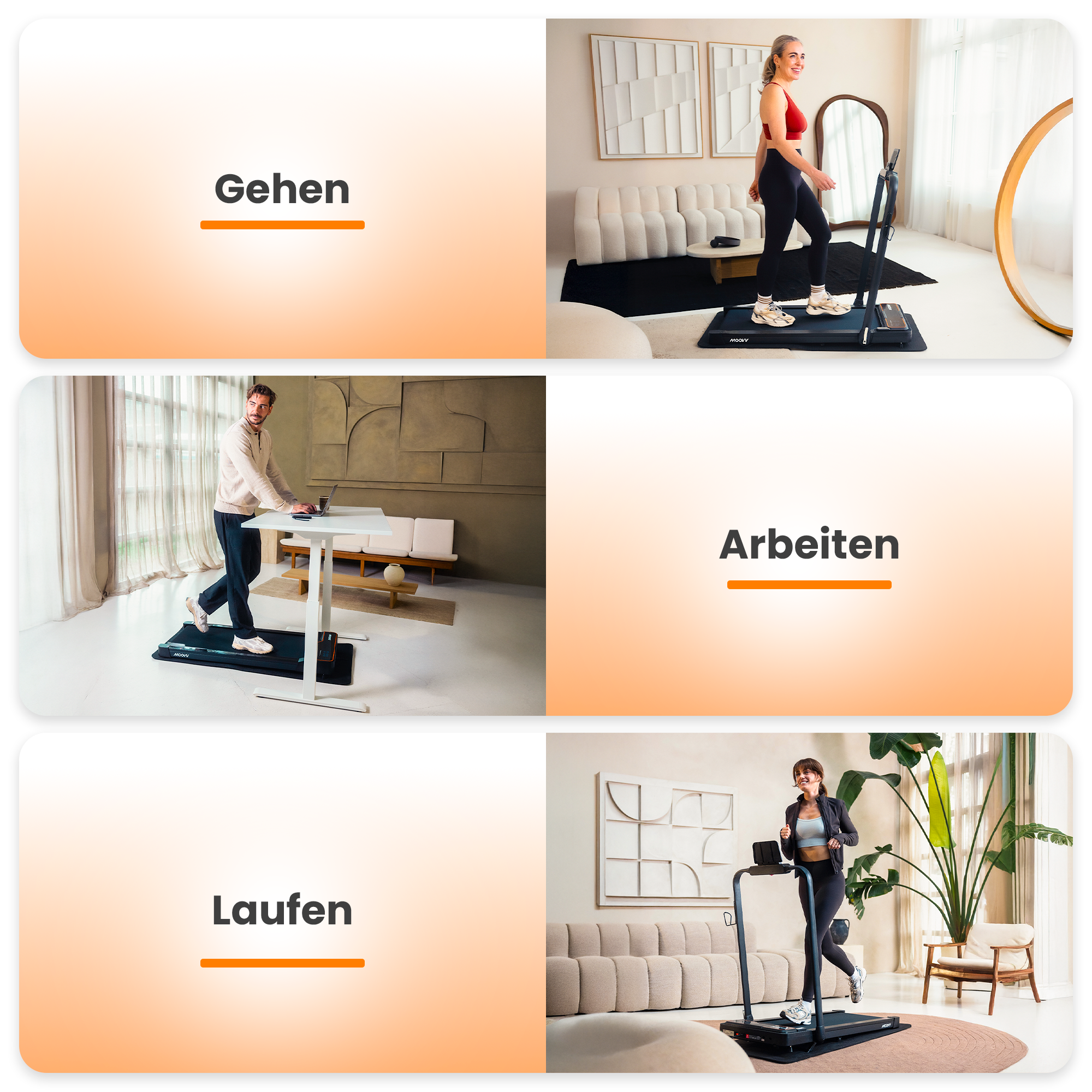 Moovv SmartStep Pro v3 Incline - Laufband mit Steigung (6 %), 1–12 km/h